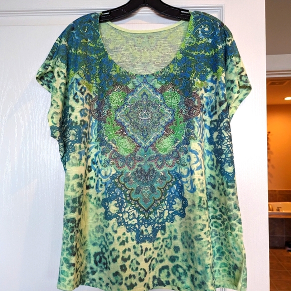 Plus Size Cap Sleeve Tee 1X - Picture 1 of 6
